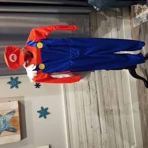 NWT Oskiner Super Mario Brothers Kids Costume Jumpsuit w/Accessories sz L
